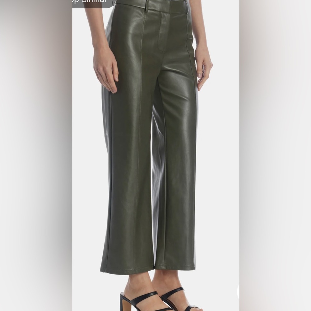 Faux leather wide leg crop pants